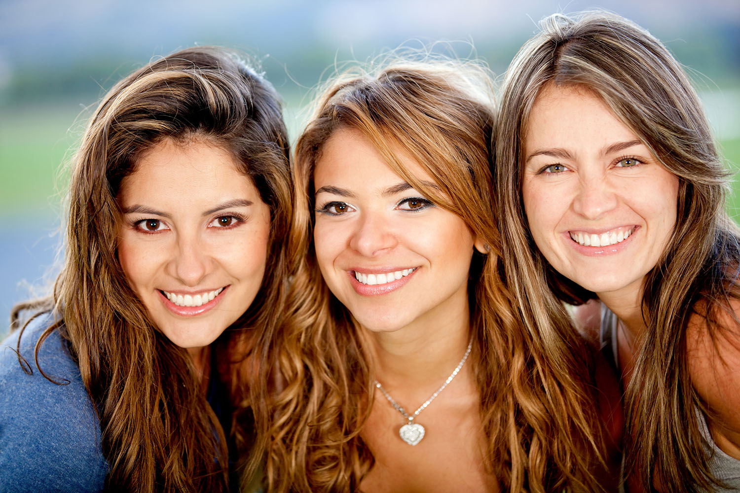 Portrait Of A Group Of Beautiful Female Friends Smiling